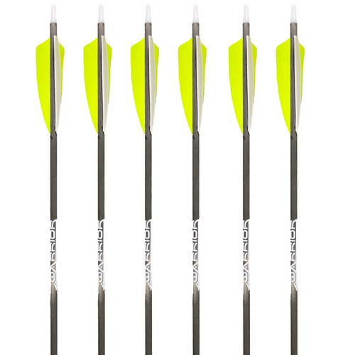 Gold Tip Warrior Arrows - Shield Feathers - 6 Pack