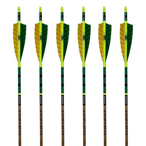 Black Eagle Vintage Carbon Arrows -  Green/ Yellow