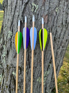 King Arrows - Youth 1/4 inch Wood Arrows with field points - 6 Pack