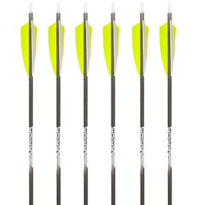 Gold Tip Warrior Arrows - Shield Feathers - 6 Pack