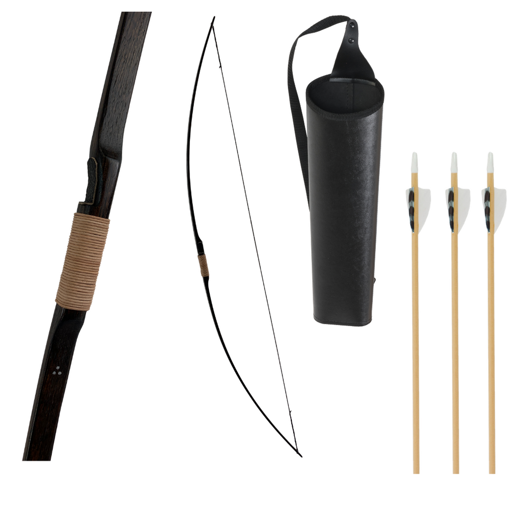 Medieval Youth Longbow plus Quiver and Arrows