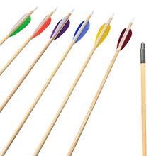 Load image into Gallery viewer, 1/4&quot; Youth Wood Arrows with field points - 6 Pack