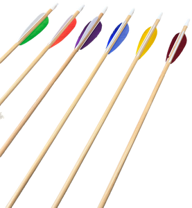 1/4" Youth Wood Arrows with field points - 6 Pack